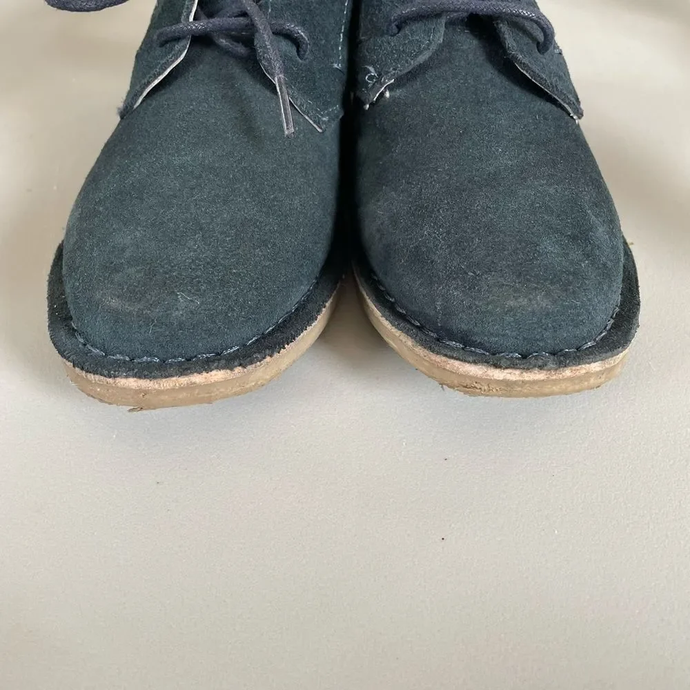 Kenneth Cole Reaction Boys Chukka Dark Navy Blue Real Suede Boots Youth 2